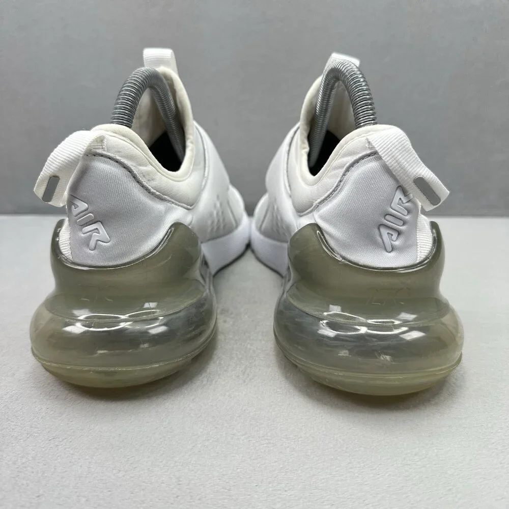 Womens 8 / 6.5Y Nike Air‎ Max 270 Extreme Shoes White / Silver Slip-On Athletic